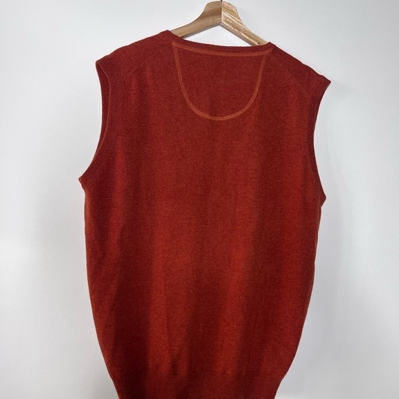 Fynch-Hatton premium wool cashmere sweater vest orange Medium - Picture 8 of 10